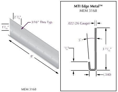 MTI Edge Metal 4' Long (104 Linear Feet/Tube)