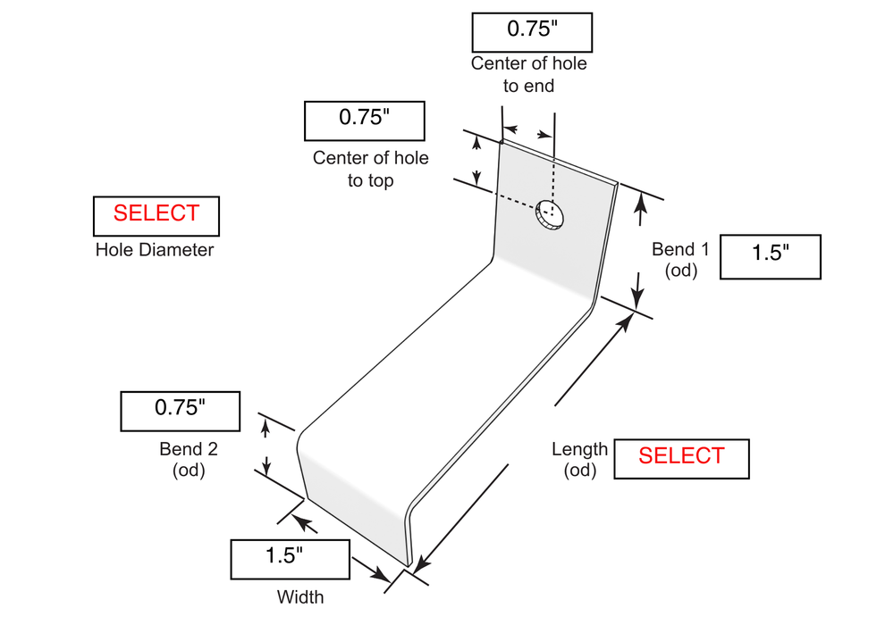 Z Stone Anchor – 1-1/2" Wide, 1/8" Thick, Type 304 Stainless Steel