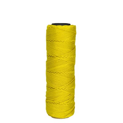 #18 braided nylon mason line yellow high visibility 170 lb test for masonry layout brick and block alignment