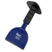 Brick bolster with protective grooved grip handle for cutting and splitting masonry materials