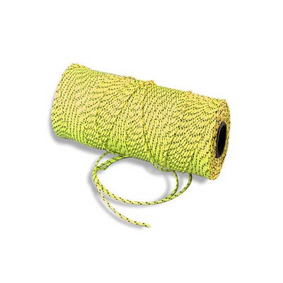 Bonded braided nylon mason line yellow with black flecks 500 ft high visibility #18 line for brick and block alignment