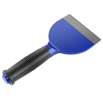 Rubber grip brick bolster with 4 inch blade and 5 inch handle for controlled masonry cutting