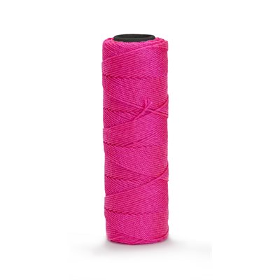#15 twisted nylon mason line neon pink 1000 ft high visibility 120 lb test for masonry layout and course alignment