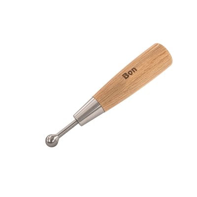 Ball jointer with wood handle for consistent masonry joint finishing