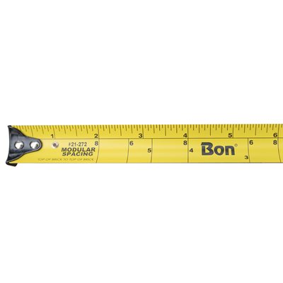 masonry tape measure 16 ft with modular spacing scales and 1 inch blade for consistent course spacing and layout