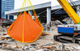 Heavy duty 40 oz vinyl demolition debris and roofing tarp with eight reinforced loops