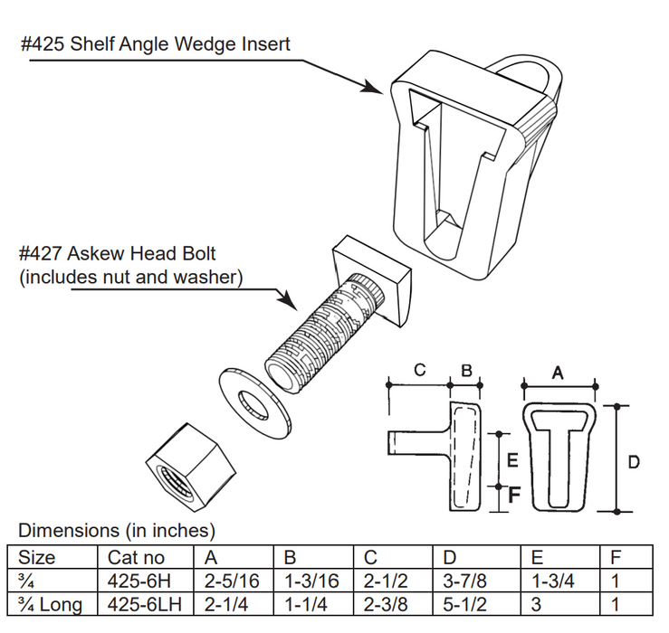 Heckmann Shelf-Angle Wedge Inserts for precise positioning and structural support in masonry wall construction