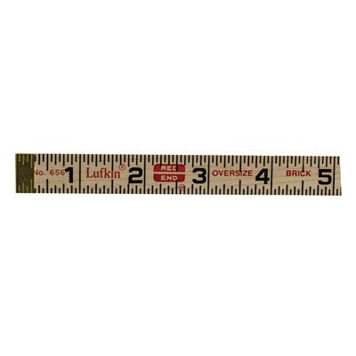 Lufkin 6 foot masonry spacing rule used to measure and maintain proper brick course spacing