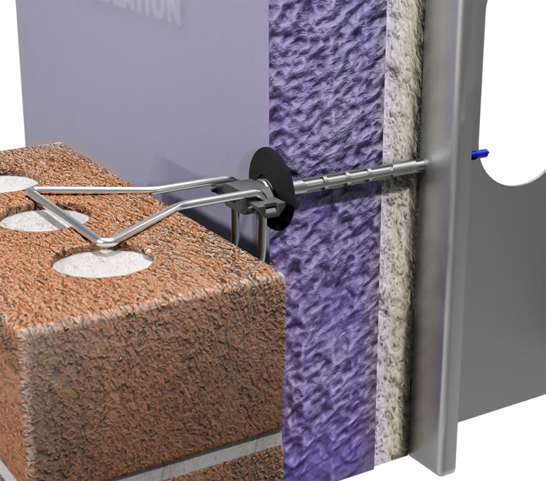 Heckmann Plastic CI Washers for Pos-I-Tie® providing proper spacing and secure attachment in masonry walls