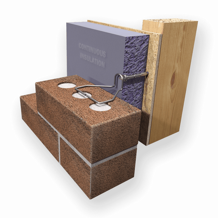 Pos-I-Tie® Triangle Wire Ties by Heckmann for reinforced masonry walls and secure veneer anchor placement