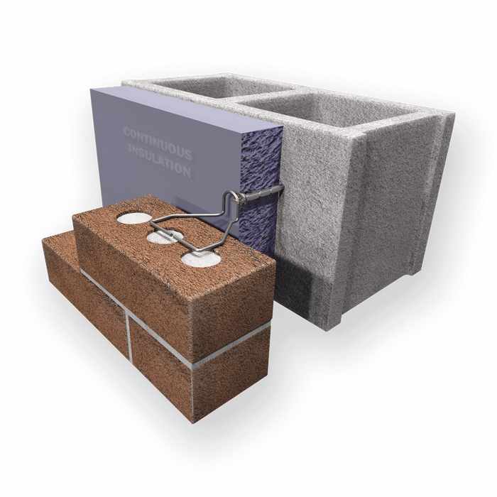 Heckmann Pos-I-Tie® Triangle Wire Ties for stable attachment of masonry anchors in brick and block wall construction