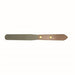 Caulking spatula with stainless steel blade and hardwood handle featuring rounded tip for smooth sealant application