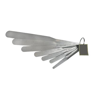 7-piece stainless steel caulking spatula set with curved handles for precision sealant application