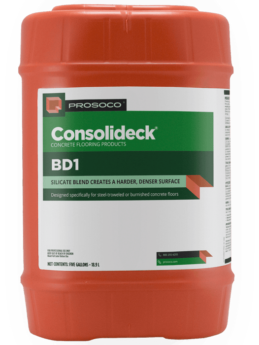 PROSOCO BD1 concrete densifier in 5 gallon container for hardening and dustproofing concrete floors