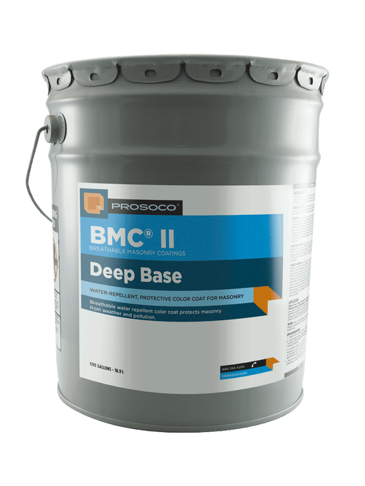 Prosoco BMC II Deep Base paint can on a light blue background