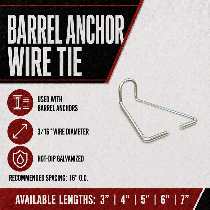 Barrel Anchor Wire Tie – Hot-Dip Galvanized (125/Box)