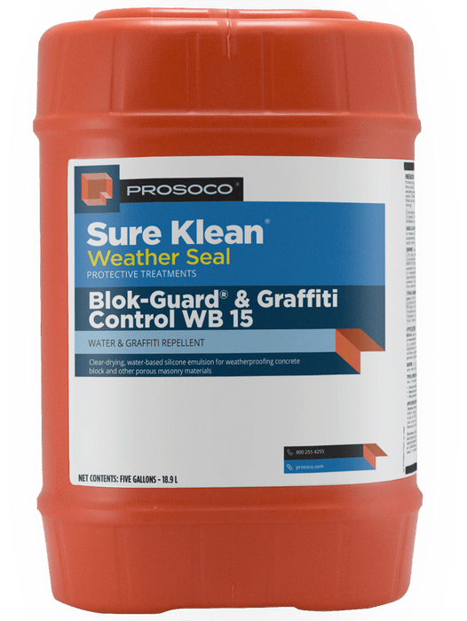 Orange container of Prosoco Sure Klean Weather Seal with label on a black background