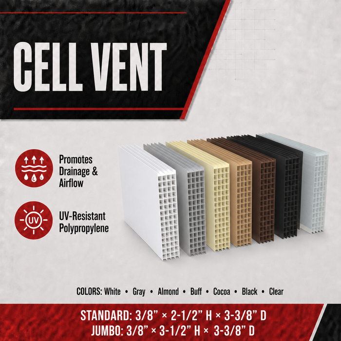 Standard Cell Vent – Masonry Weep Vent, 3/8″ × 2-1/2″ (200/Box)