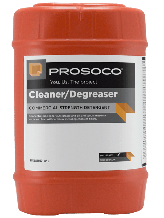 PROSOCO Cleaner Degreaser concrete cleaner in 5 gallon container for removing oil grease and tire marks