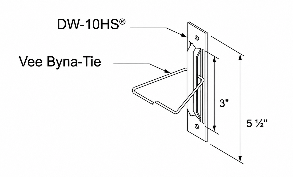 Hohmann & Barnard DW-10HS Veneer Anchor – 14 GA Hot-Dip Galvanized (250/Box)