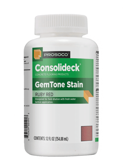 PROSOCO GemTone Stain concrete dye bottles for coloring interior polished concrete floors