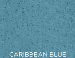 Solid blue color swatch with 'Caribbean Blue' text