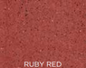 Ruby red color swatch with a textured pattern