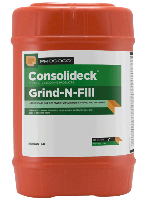 PROSOCO Grind N Fill concrete filler in 5 gallon container for filling cracks and surface voids during grinding