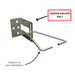 Metal bracket with veneer anchor and triangle tie labels on a white background