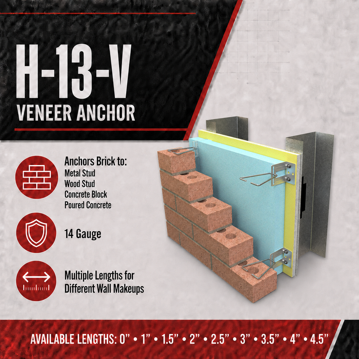 H-13-V Veneer Anchor – 14-Gauge Hot-Dip Galvanized