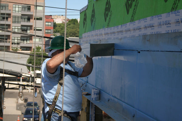 Hohmann & Barnard X-Seal transition membrane used to seal transitions between air barriers, flashing systems, and wall components