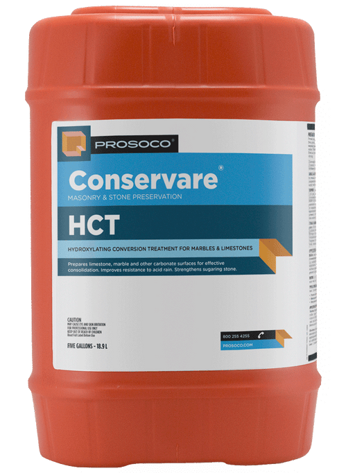 Red container of Prosoco Conservare HCT on a brown background