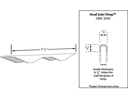 MTI Head Joint Weep for brick and block walls, allowing water to escape from the head joints and maintain cavity wall drainage