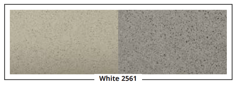 Two concrete textures labeled 'White 2561' on a plain background