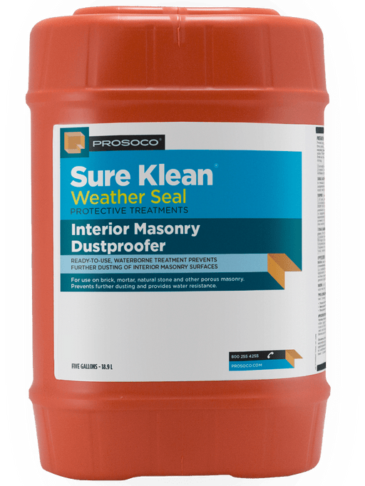 Orange container of Sure Klean Weather Seal with a label on a black background