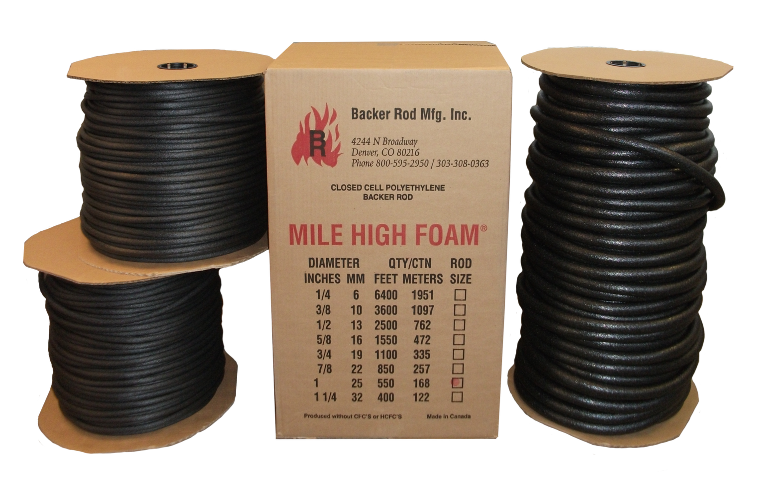 Mile High Foam Standard Closed Cell Backer Rod — MasonryDirect.com