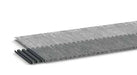 A roll of MTI Corrugated Lath Starter Strip, featuring a grey corrugated design with attached fabric for weather protection.