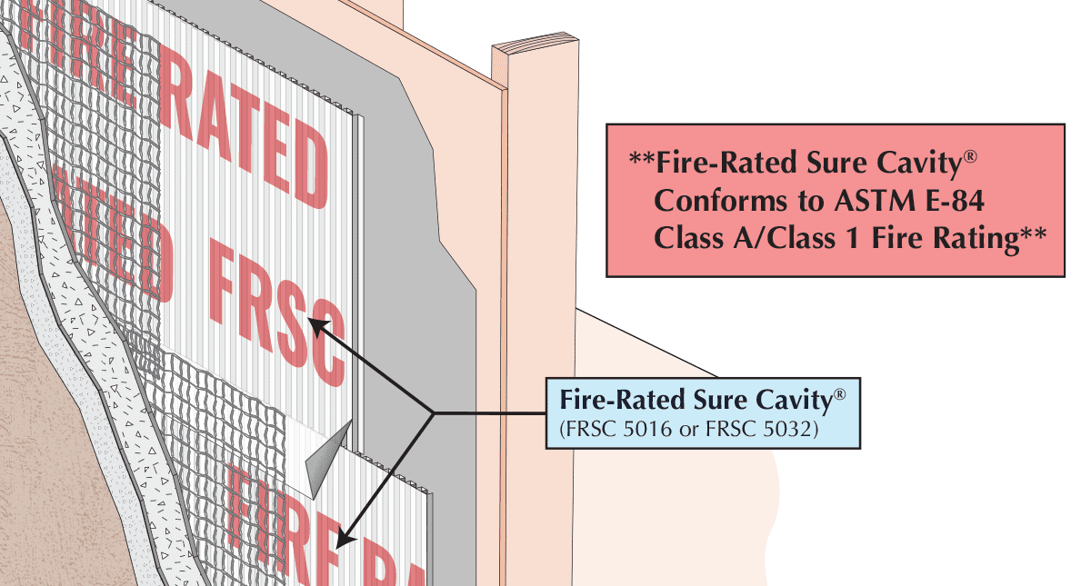 MTI Fire-Rated Sure Cavity for brick and block walls, offering fire protection and proper cavity wall drainage