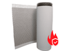 A roll of Sure Cavity Stucco Lath with a representation of fire resistance, indicated by a flame with a check mark.