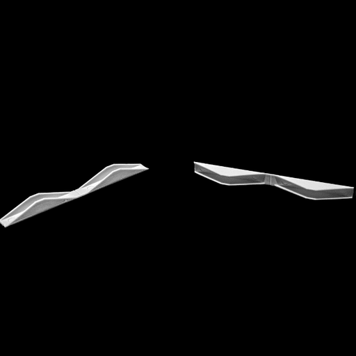 Two silver-colored head joint weeps for brick veneers against a black background.