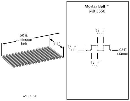 MTI Mortar Belt for brick and block walls, designed to control mortar placement and improve cavity wall performance
