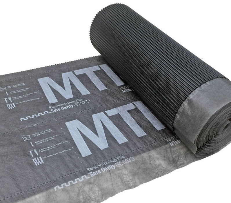 MTI Sure Cavity for masonry walls, providing a consistent cavity for drainage and ventilation behind brick and block veneers