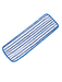 Rectangular cleaning pad with striped pattern on a blue background