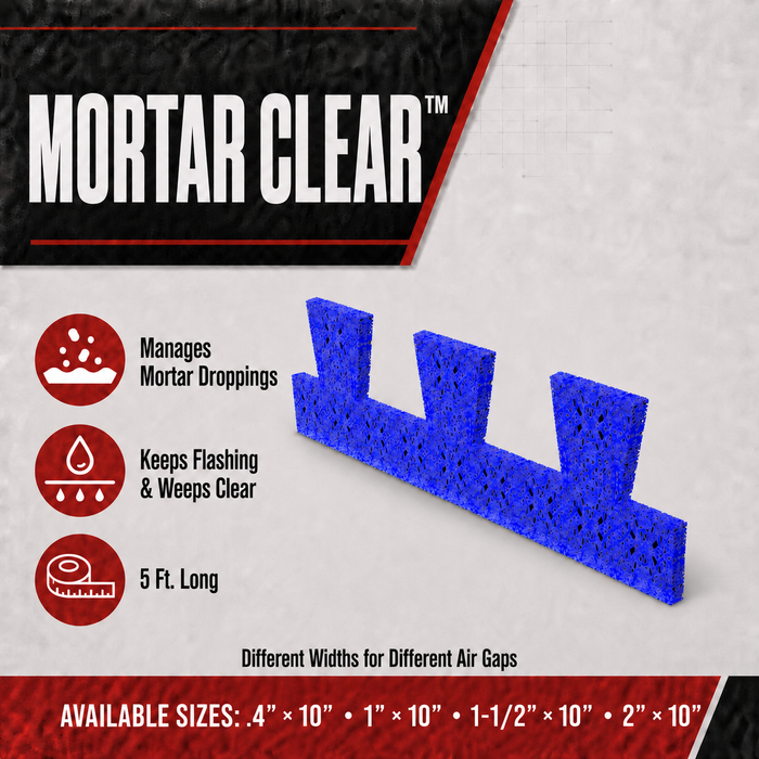 Mortar Clear Dovetail Mortar Collection Mesh – 100 LF/Box