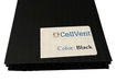 Black material with CellVent label on a white background