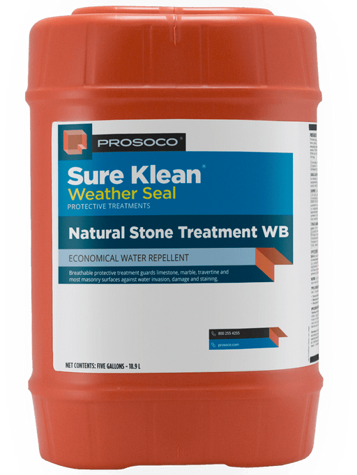 Orange container of Prosoco Sure Klean Weather Seal Natural Stone Treatment WB on a black background