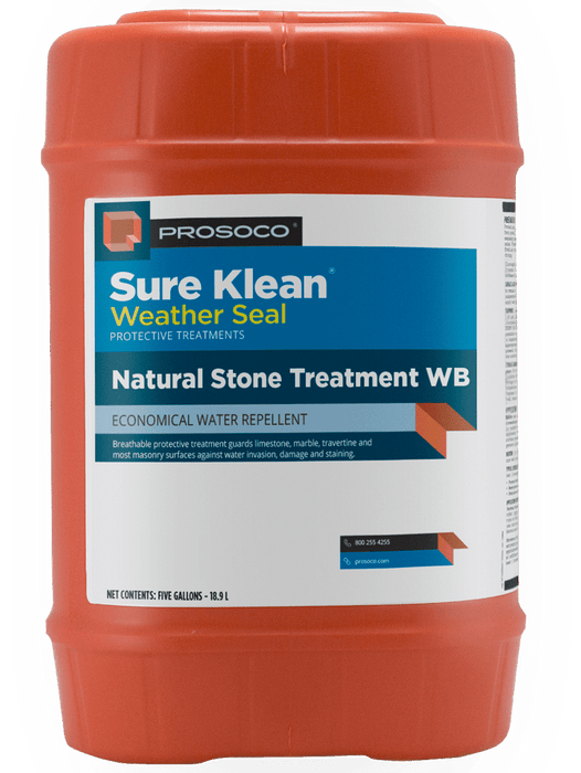 Orange container of Prosoco Sure Klean Weather Seal Natural Stone Treatment WB on a black background