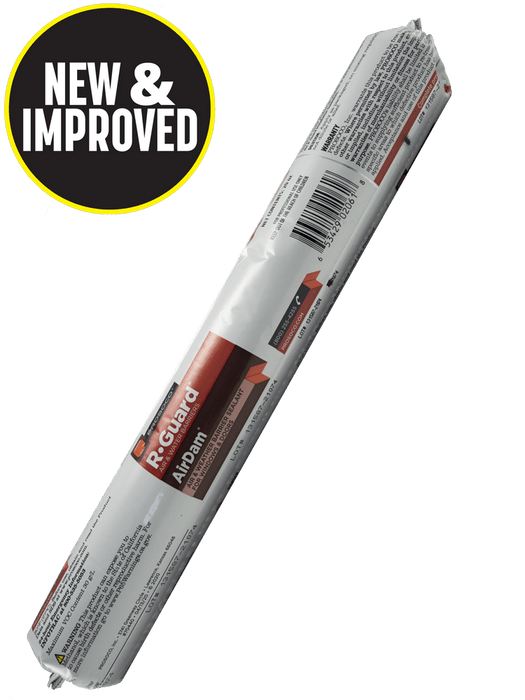 A PROSOCO R-Guard AirDam aerosol spray can with label and branding, predominantly white with red and gray accents.