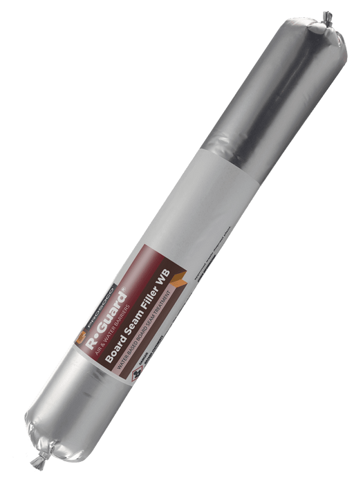 A PROSOCO R-Guard Board Seam Filler WB in a silver aerosol can with a label on the front.