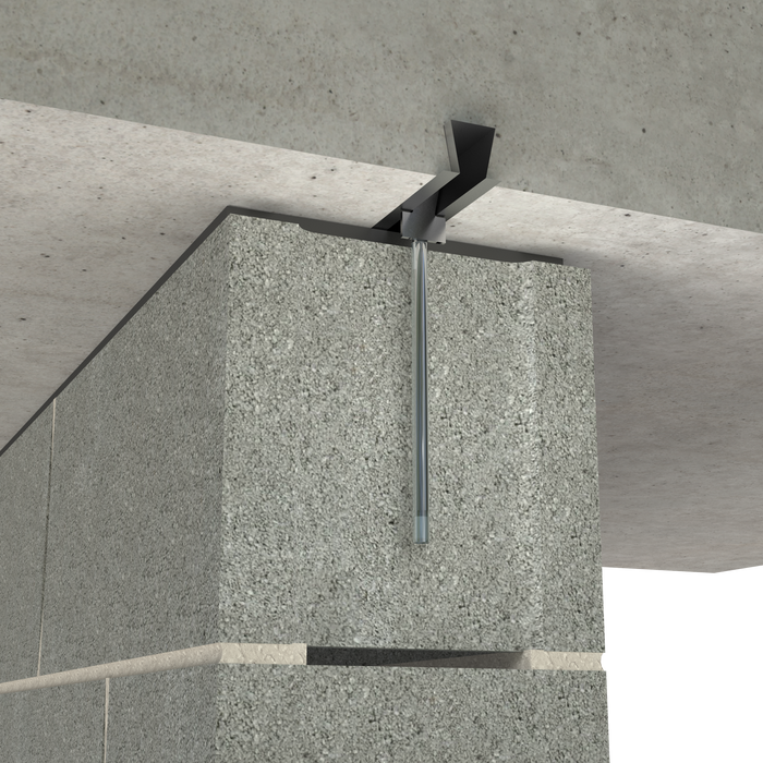 pta dovetail masonry anchor for top of wall connection allowing vertical movement with dovetail slot system